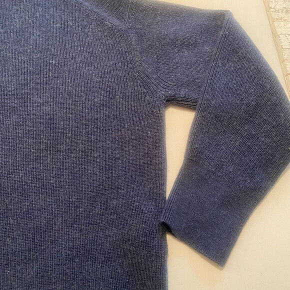 Lululemon Women's Blue Merino Wool-Blend Ribbed Mock Turtleneck Sweater Size 6 - Picture 4 of 8
